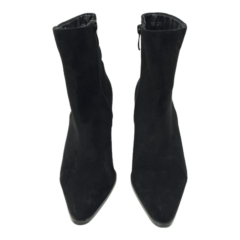 Mata Kelsie Faux Suede Back Zip Ankle Boot Womens Size 8 Block Heel Pointed Toe - Picture 9 of 11